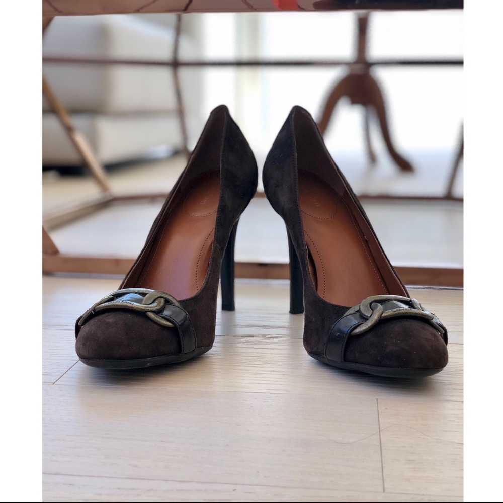 CALVIN KLEIN - Chocolate Brown Suede Pumps